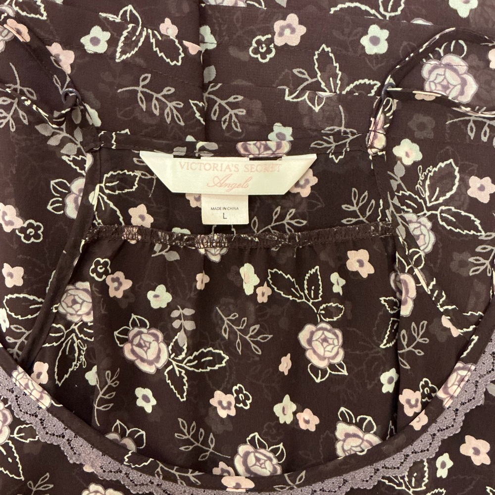 Victoria's Secret Purple Floral Chemise, Sz L - Picture 3 of 4